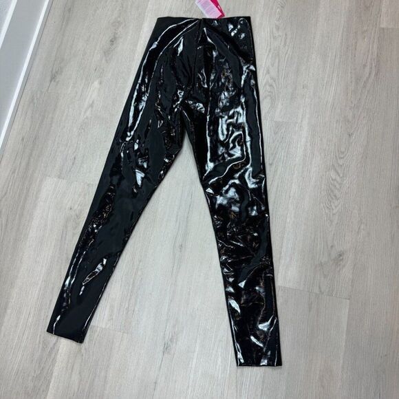 Commando Patent Leather Leggings Size Small Black High Waist Control Top Faux - Picture 4 of 5